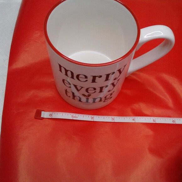 Threshold Stoneware 16oz Coffee Mug Merry Everything Holiday Christmas Mistletoe - Picture 7 of 7